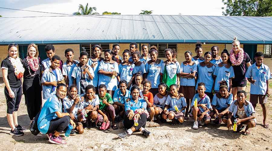 Maisie Nankivell PNG with school children