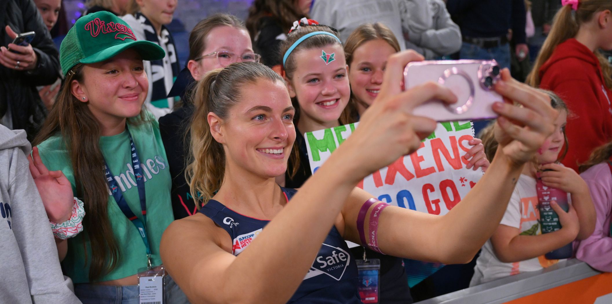 Gabby Coffey takes a selfie with SSN fans