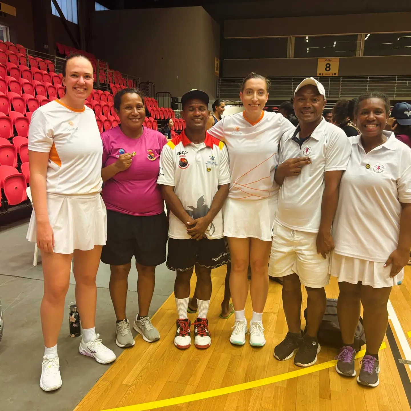 Deanna Stainer and Claire Kleinschmidt with newly accredited C badge umpires. 