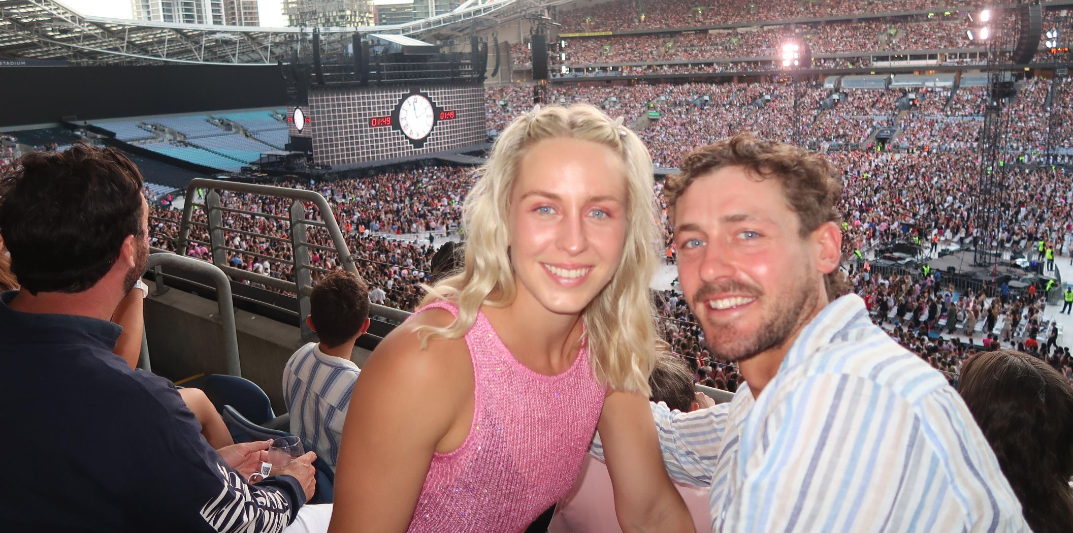 Jamie-Lee Price and her partner Harry Perryman at Taylor Swift